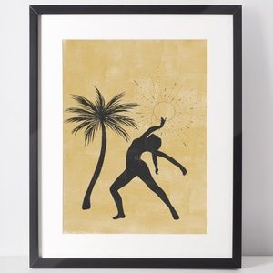 Wall Art Bohemian Woman Silhouette Celestial Print Poster Illustration Unframed